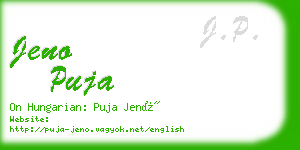 jeno puja business card